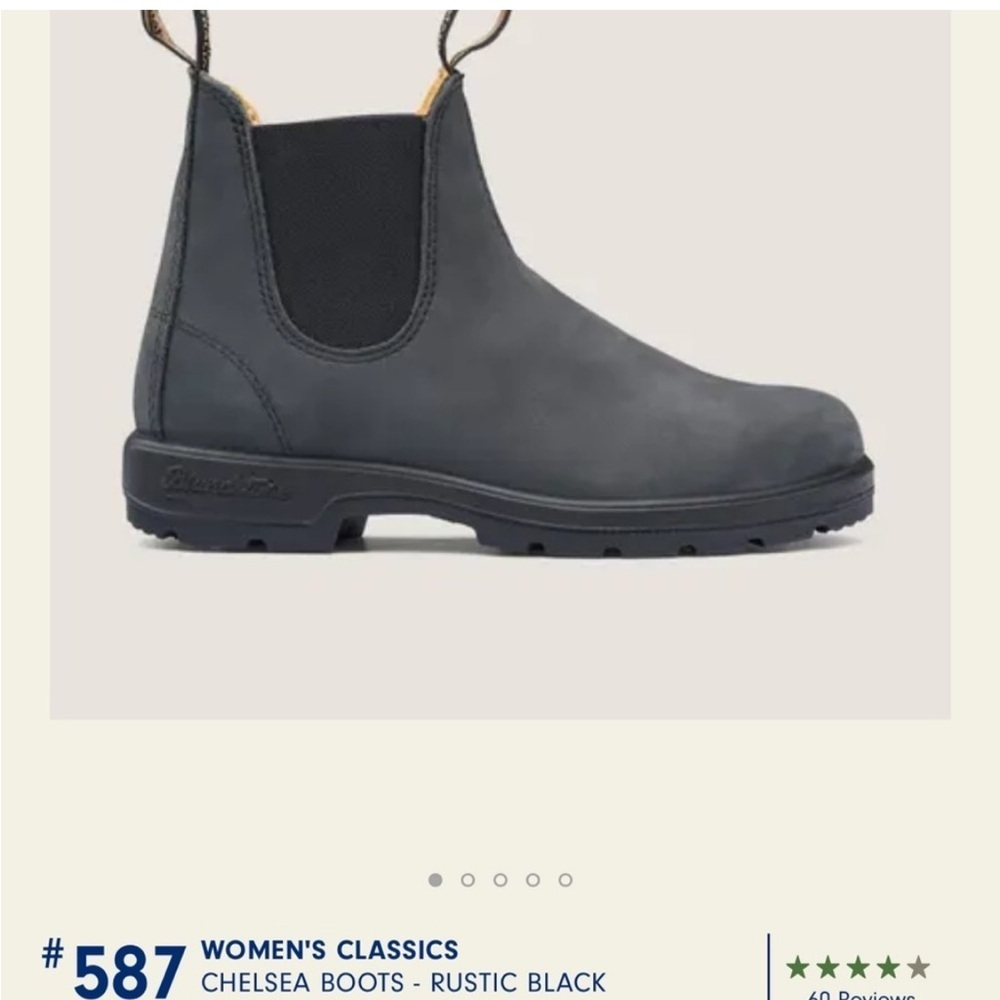 BLUNDSTONE 587 rustic black elastic sided boots 5.5 AU = 8.5 US Women